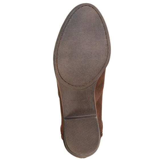 SUN + STONE Abby Double Zip Round Toe Block Heel Booties Chocolate 8.5 - Picture 5 of 7